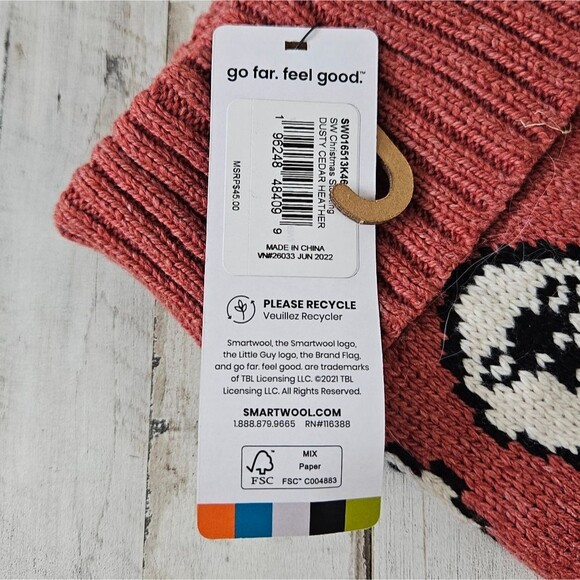 Smartwool Dusty Cedar Heather Sheep Chrustmas Holiday Stocking NWT - Picture 6 of 6